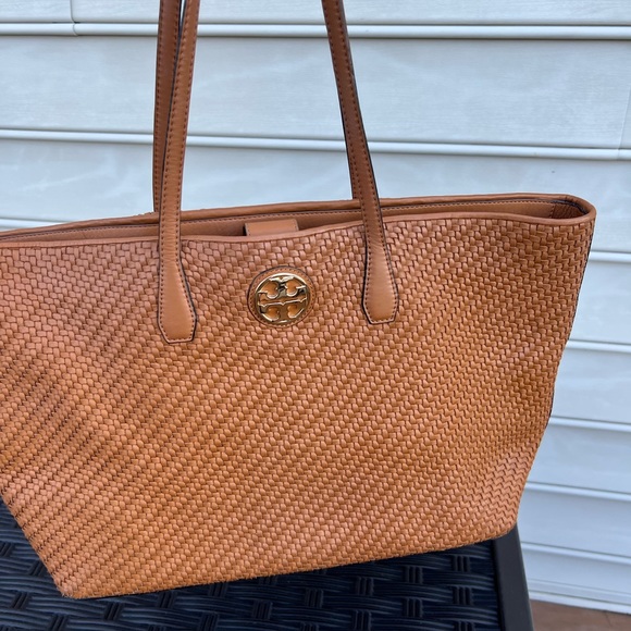 Tory Burch Weave Leather Tote - Tan - Picture 7 of 11